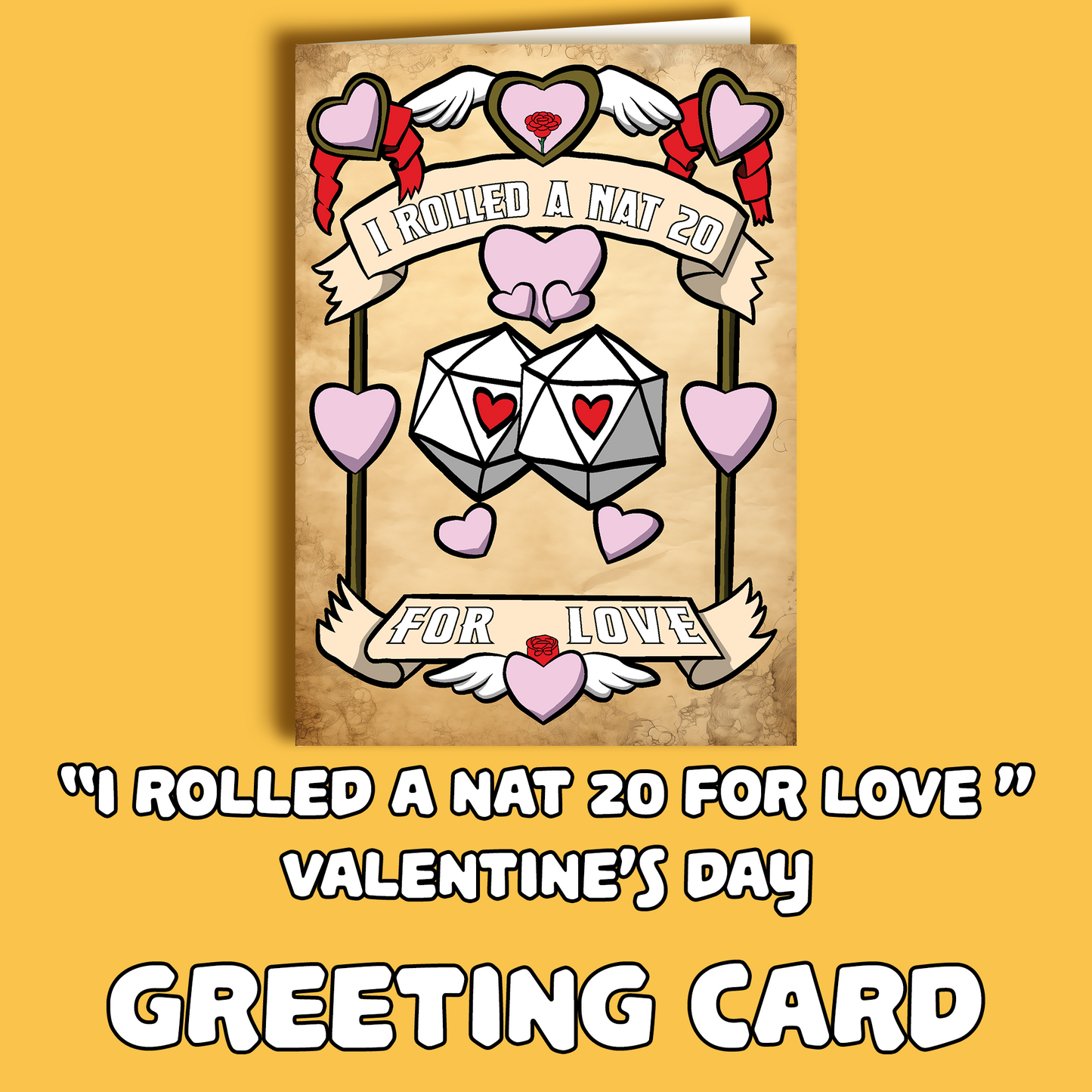 "I Rolled a Nat 20 For Love" Love Card