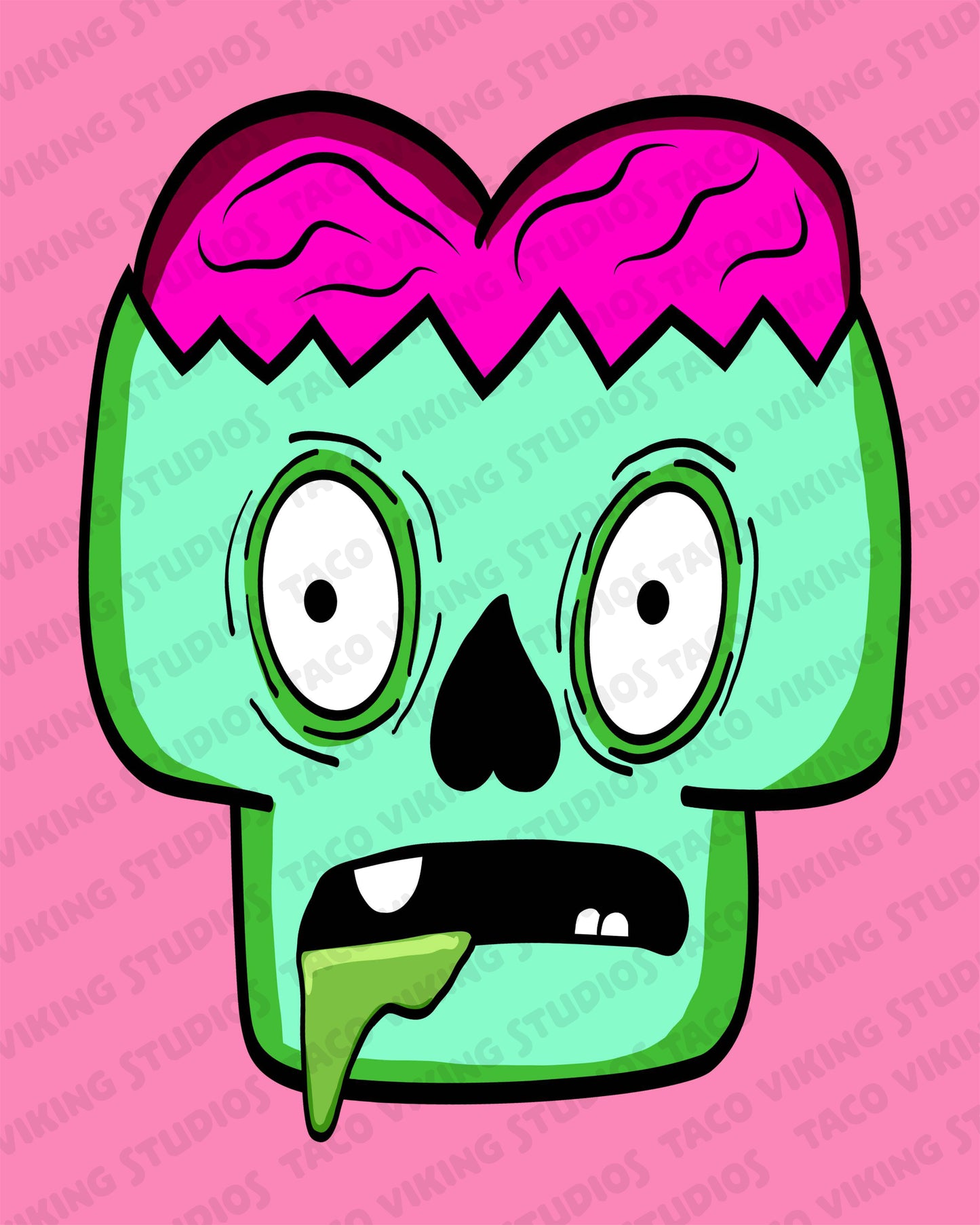 "Braindead" Zombie Head Vinyl Sticker