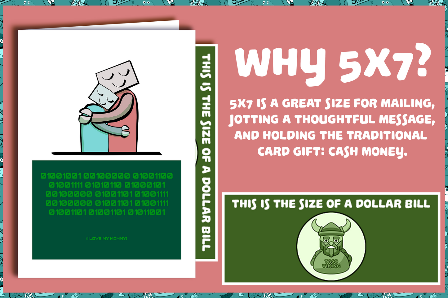 "I love my mommy" Binary Robot Mother's Day Card