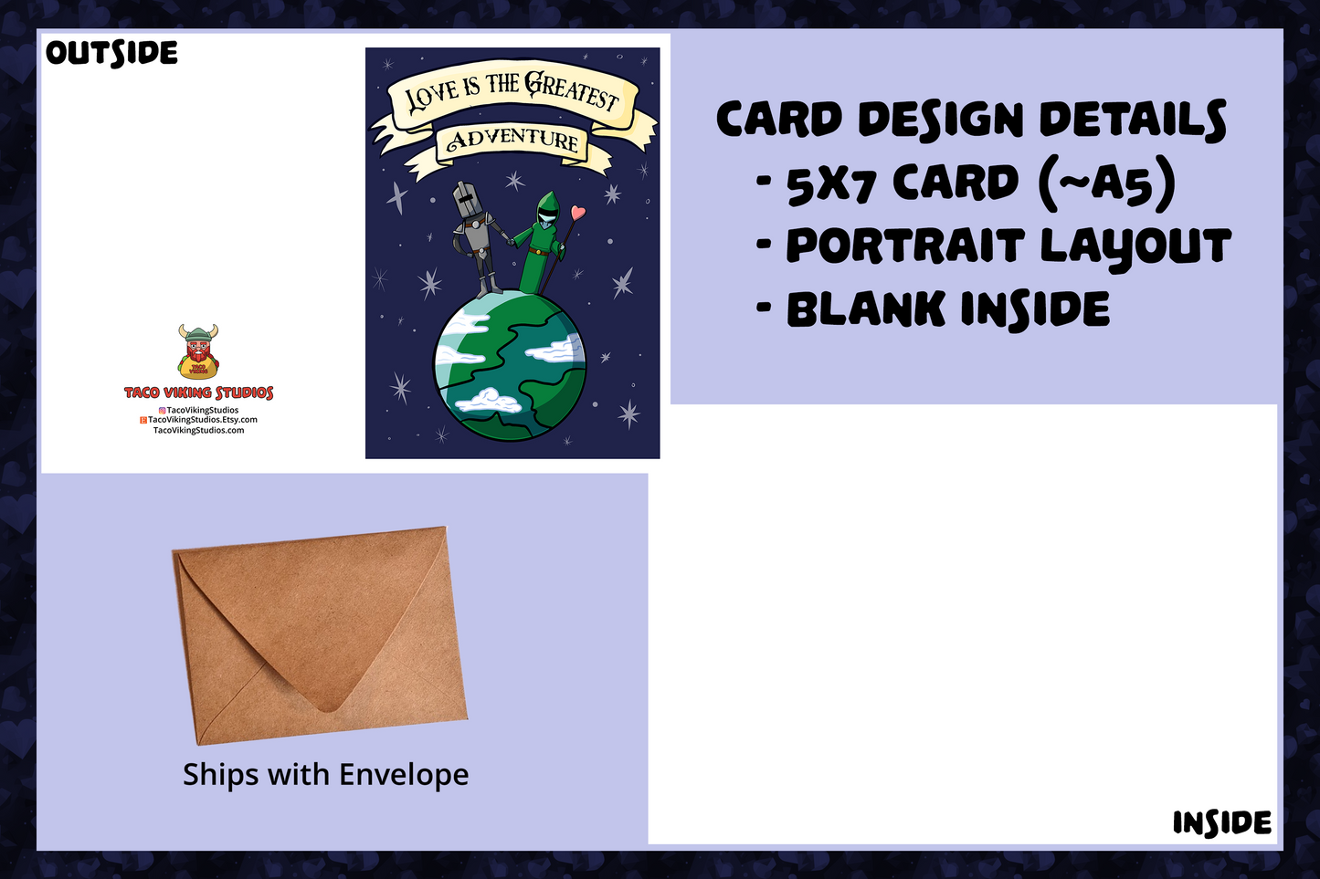 "Love is the Greatest Adventure" - Fantasy Love Card