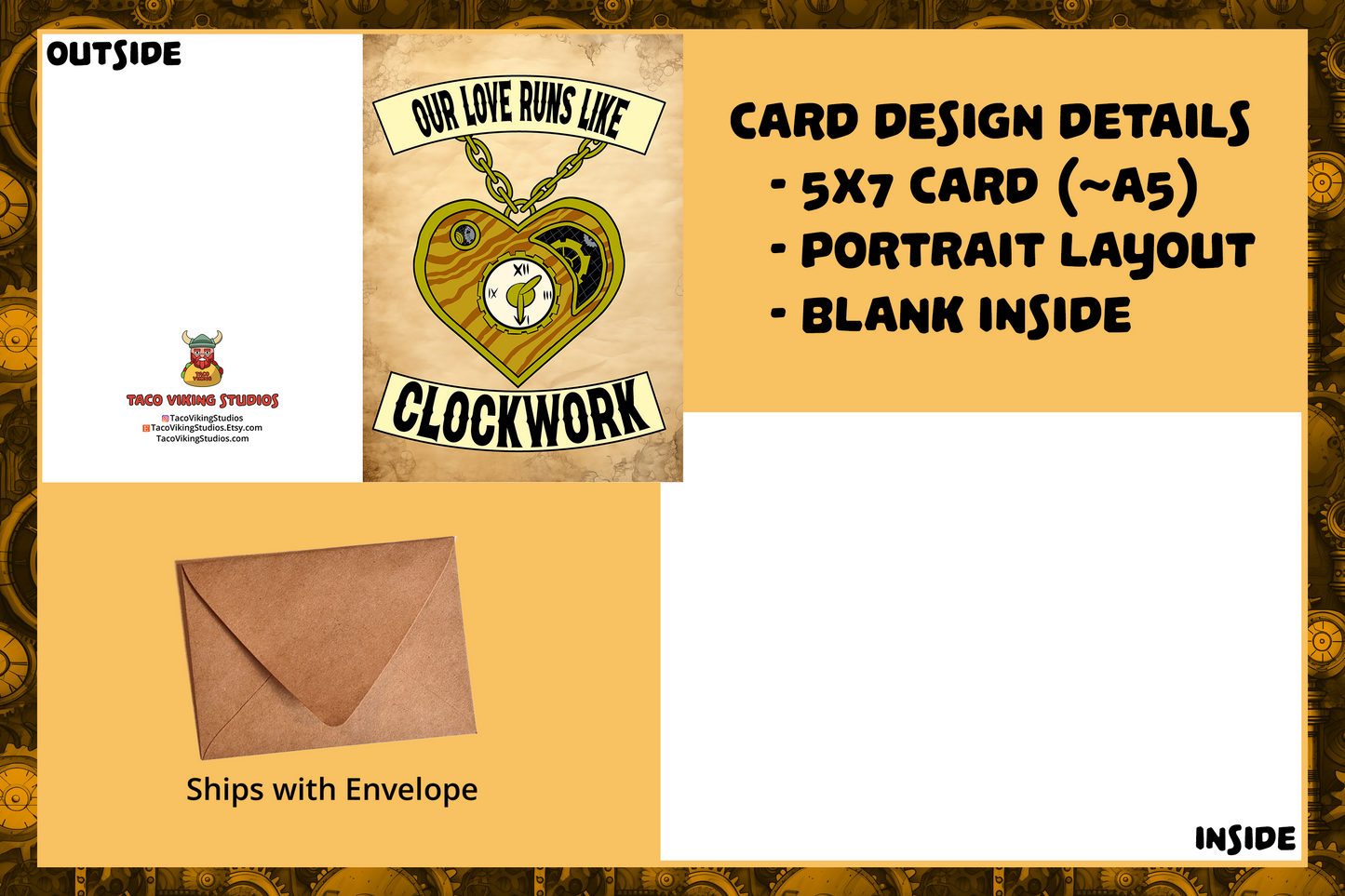 "Our Love Runs Like Clockwork" - Greeting Card