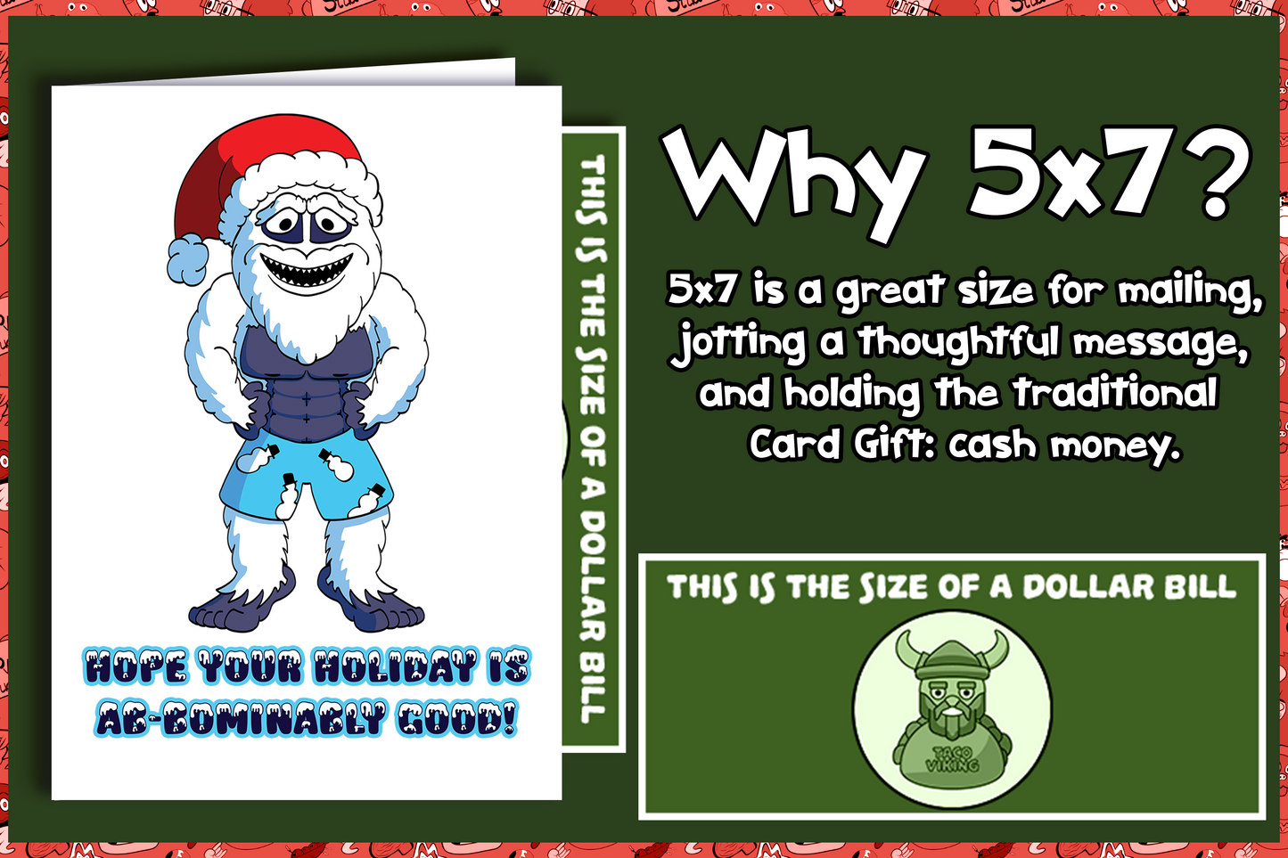 "AB-Bominable Snowman" 5x7 Christmas Card