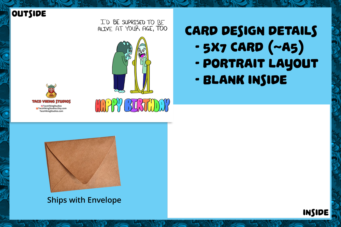 "I'd Be Surprised to Be Alive At Your Age, Too" Zombie Birthday Card