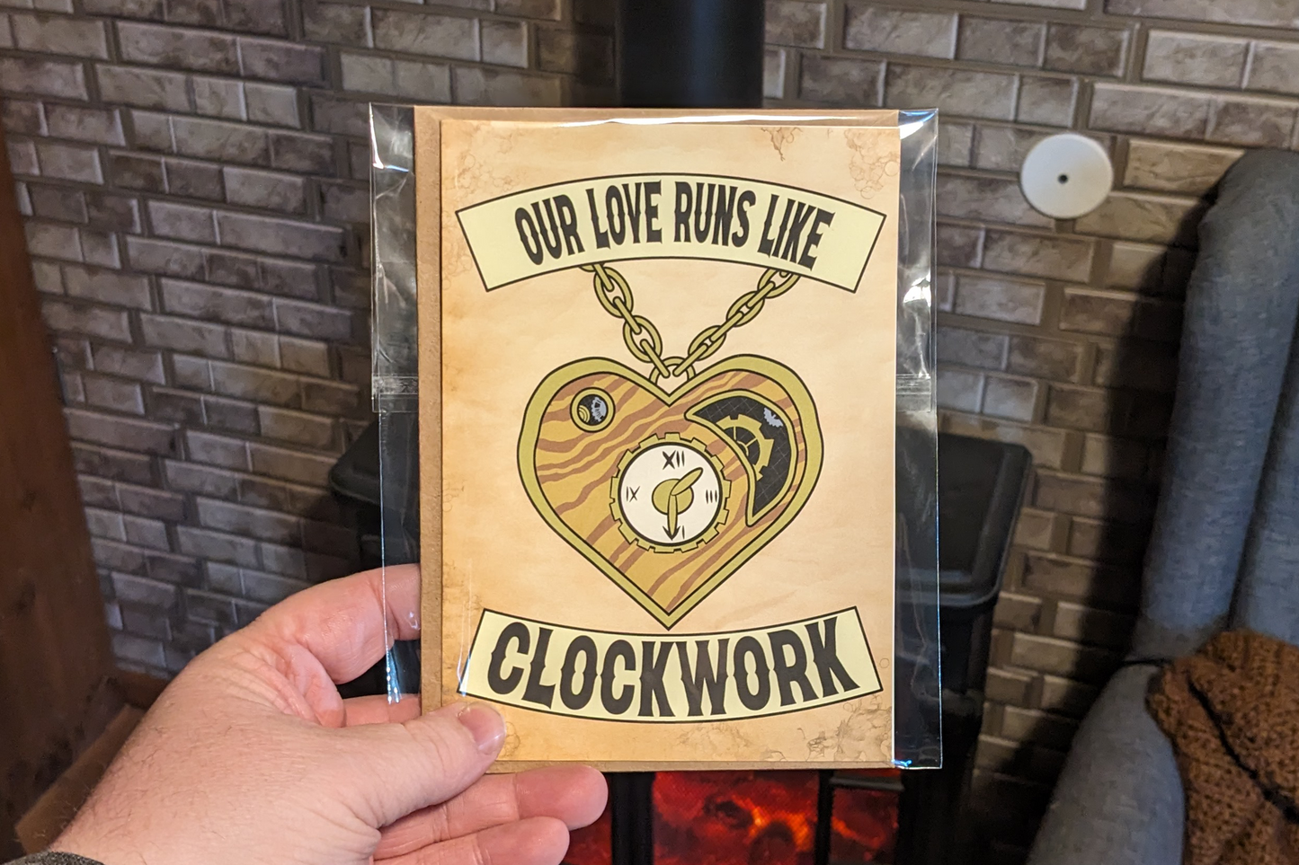 "Our Love Runs Like Clockwork" - Greeting Card