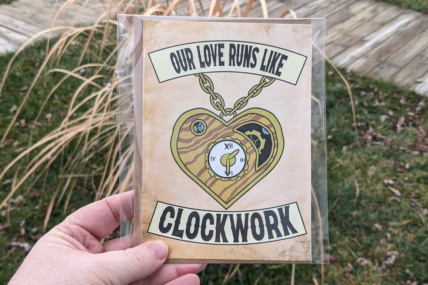 "Our Love Runs Like Clockwork" - Greeting Card