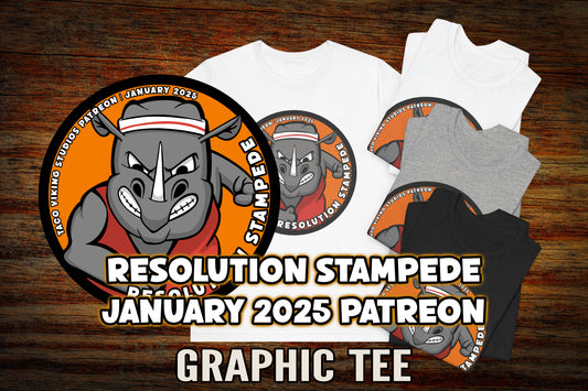 "Resolution Stampede" - January 2025 Patreon Theme Graphic T-Shirt