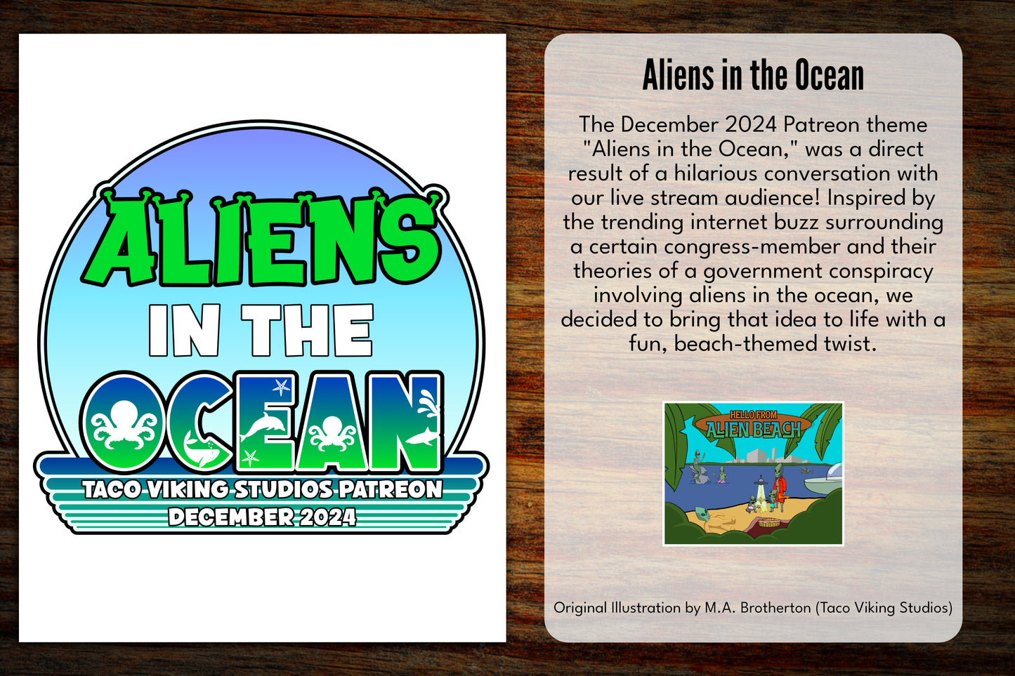 "Aliens in the Ocean" - December 2024 Patreon Theme Graphic T-Shirt