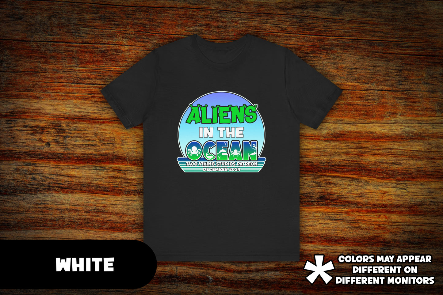 "Aliens in the Ocean" - December 2024 Patreon Theme Graphic T-Shirt