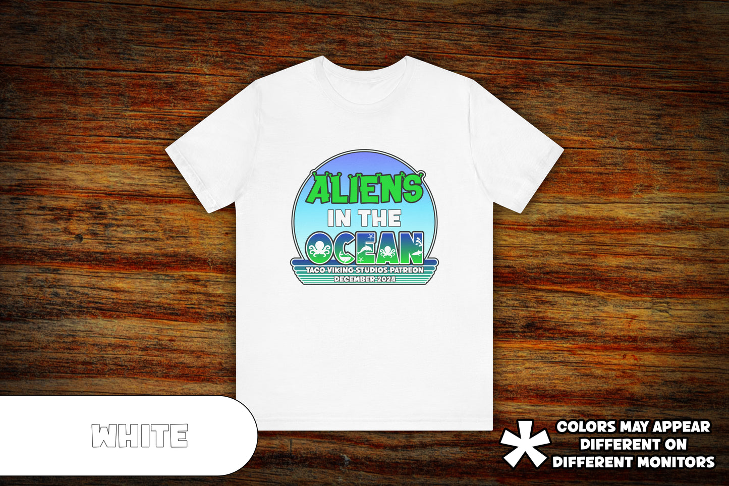 "Aliens in the Ocean" - December 2024 Patreon Theme Graphic T-Shirt