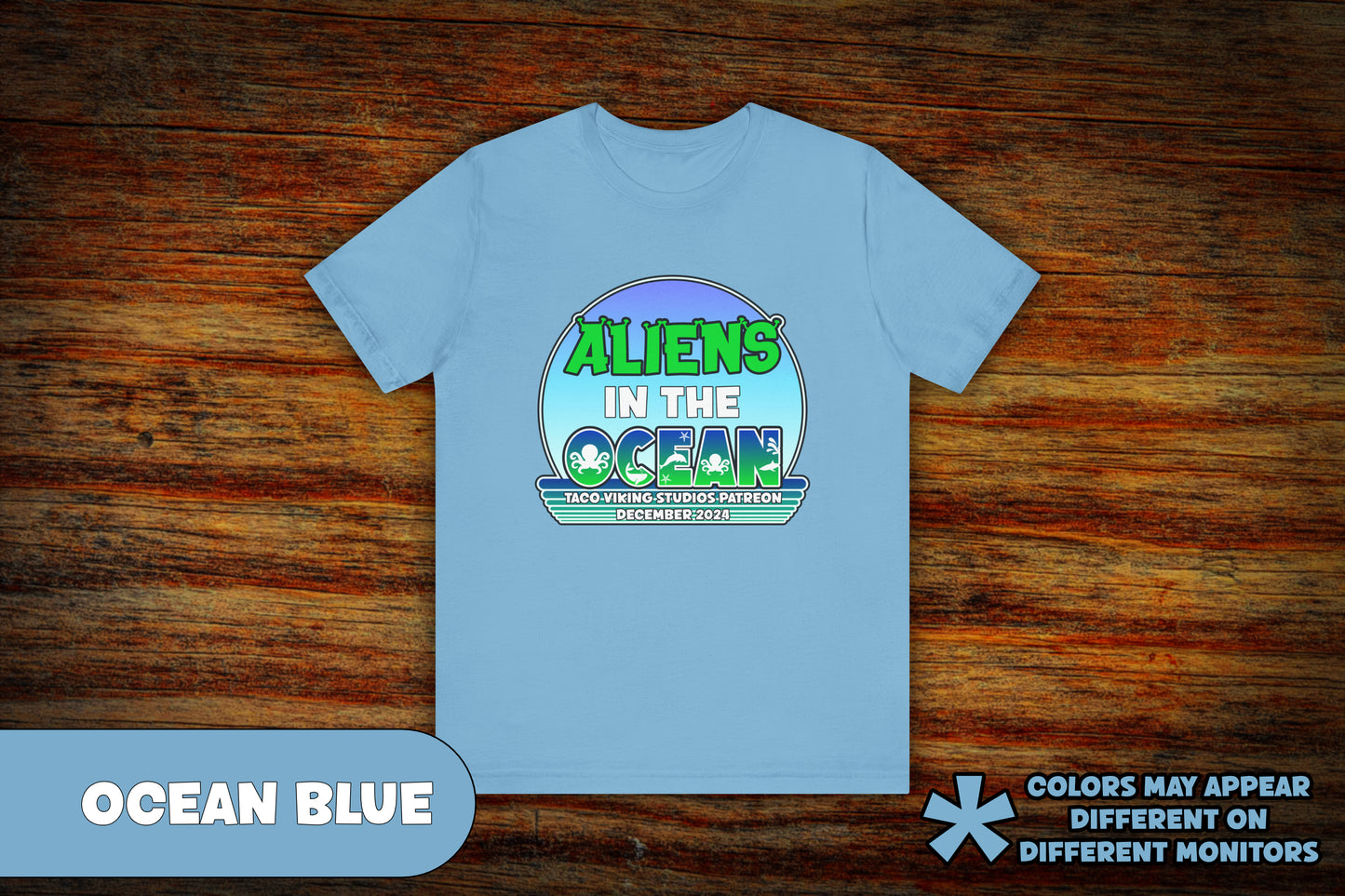 "Aliens in the Ocean" - December 2024 Patreon Theme Graphic T-Shirt
