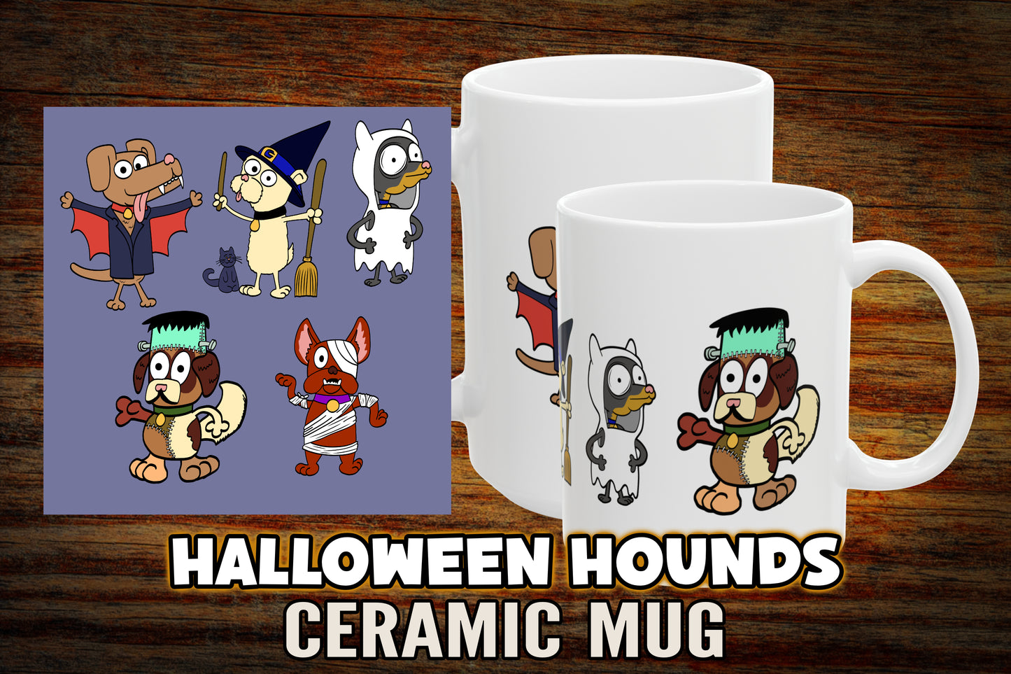 "Halloween Hounds - Puppy Parade" - Ceramic Mug