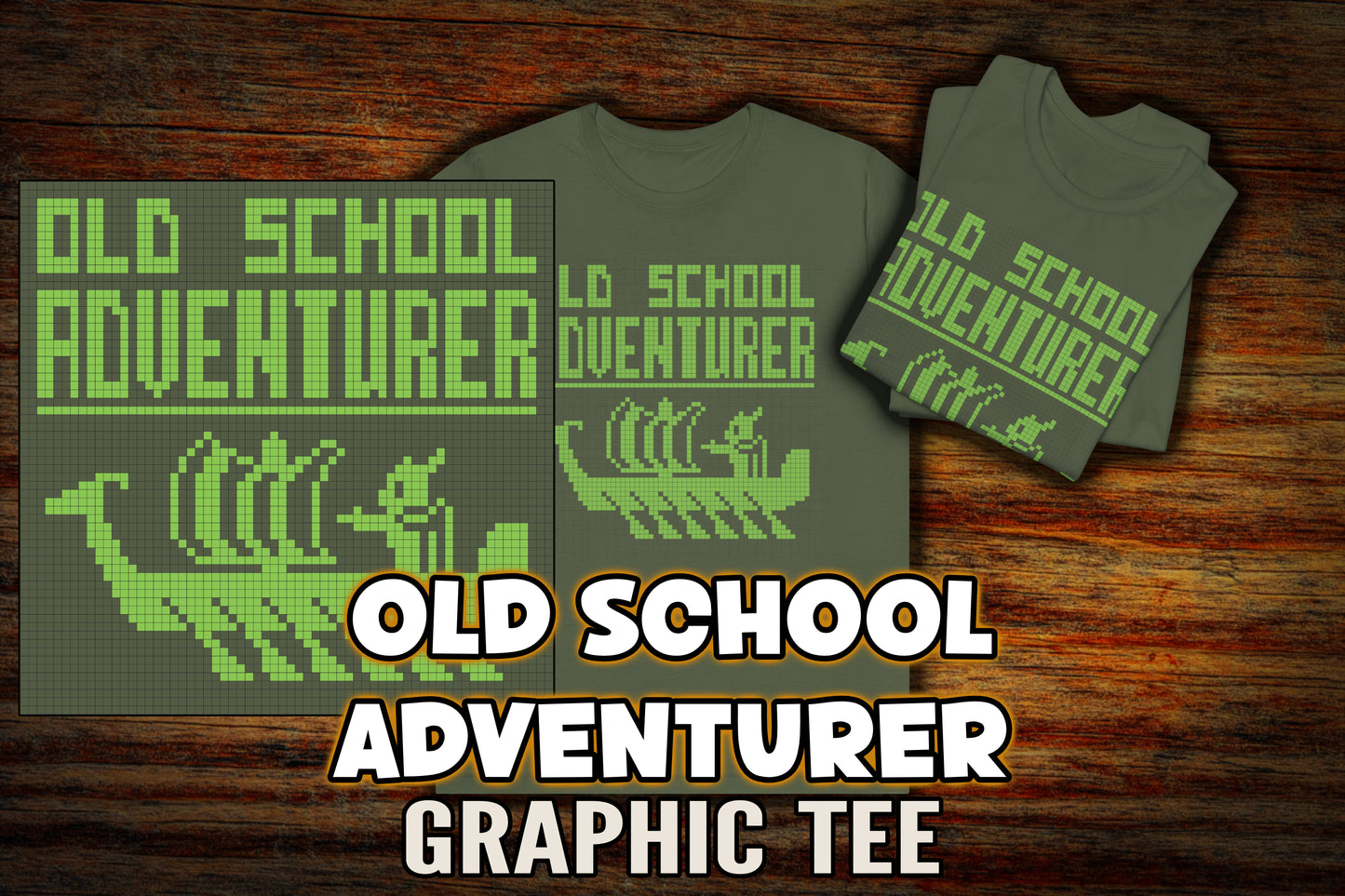 "Old School Adventurer" Graphic T-Shirt