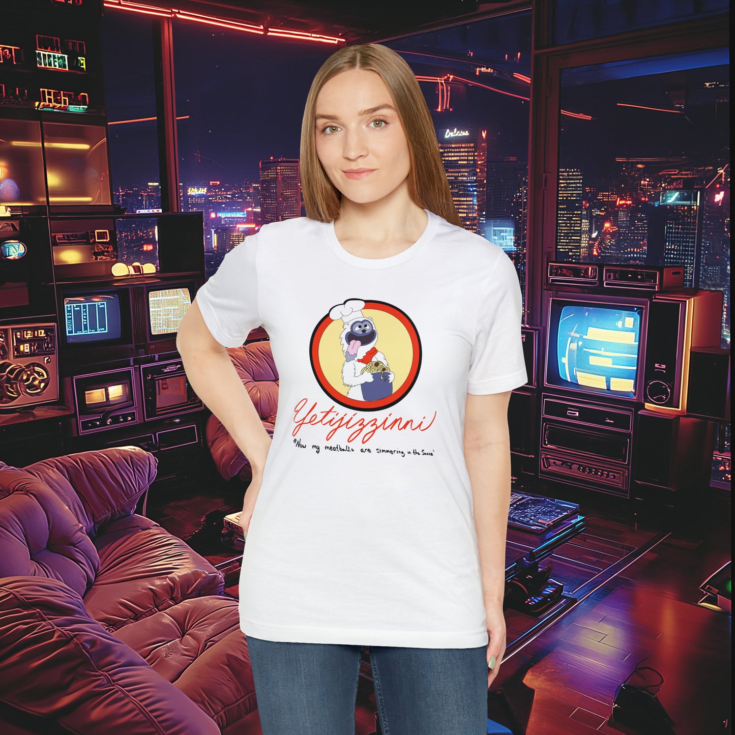 "Yetijizzini" Canned Spaghetti Mascot T-Shirt