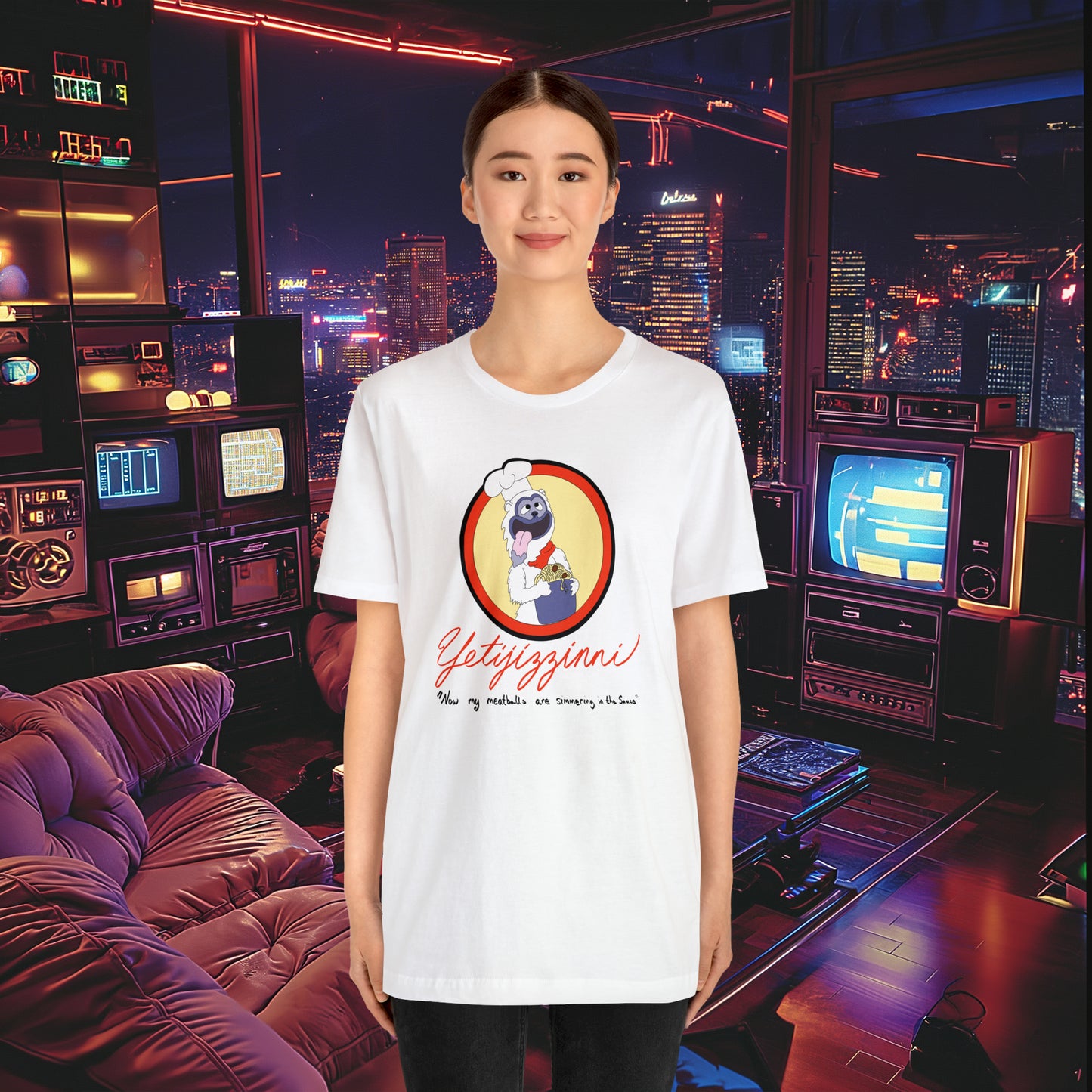 "Yetijizzini" Canned Spaghetti Mascot T-Shirt