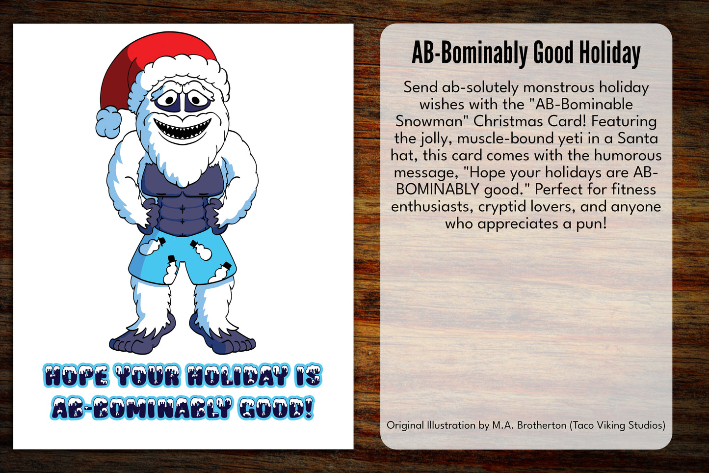 "AB-Bominable Snowman" 5x7 Christmas Card