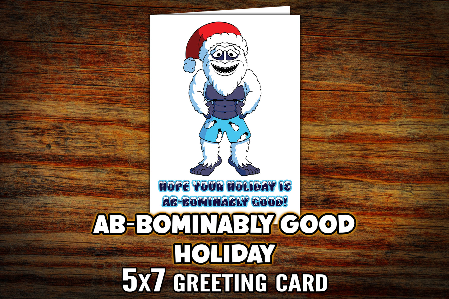 "AB-Bominable Snowman" 5x7 Christmas Card