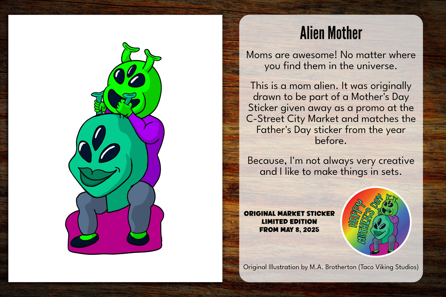 "Out of this World" Alien Mother's Day Card