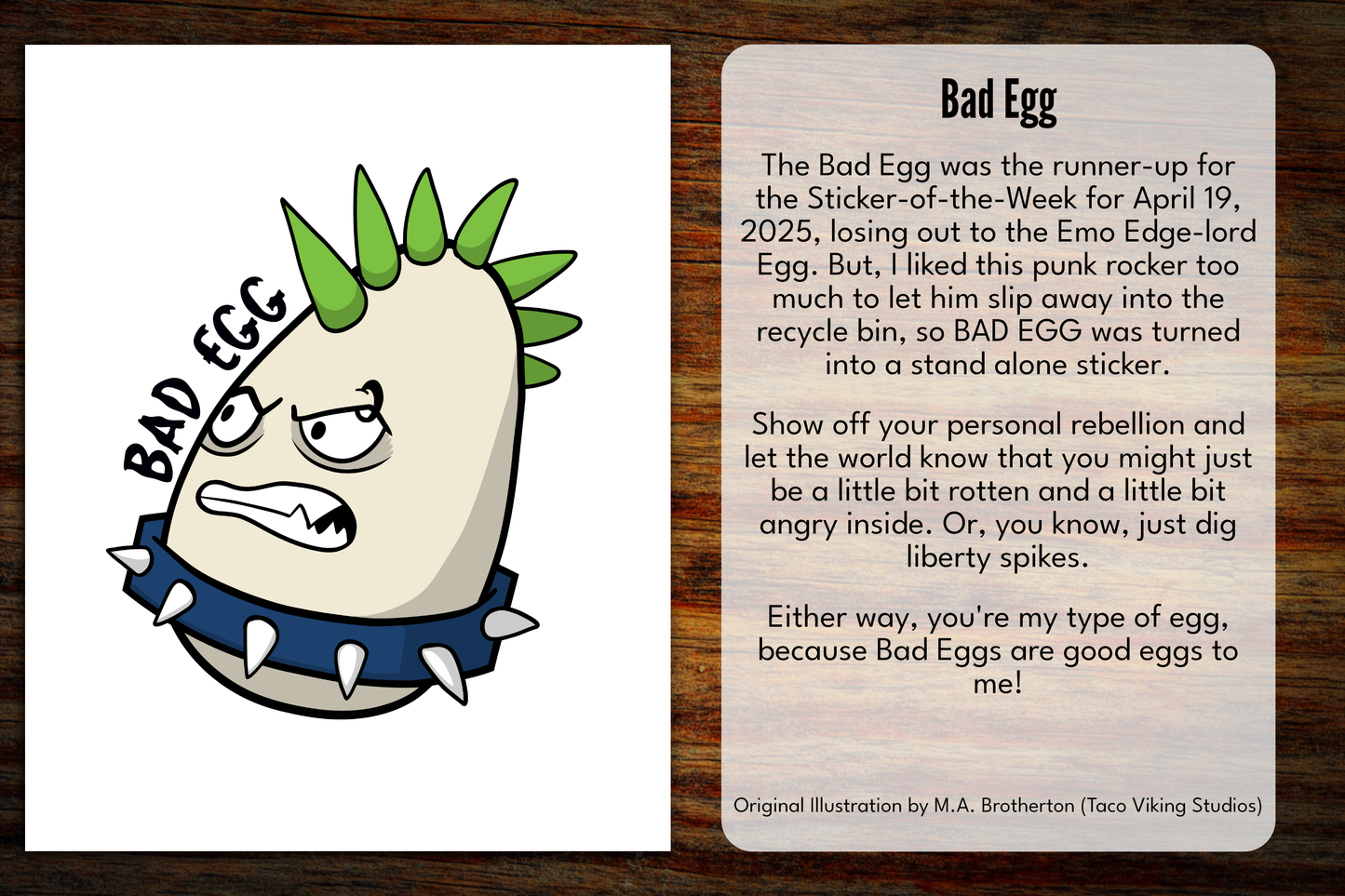 "Bad Egg" Vinyl Sticker