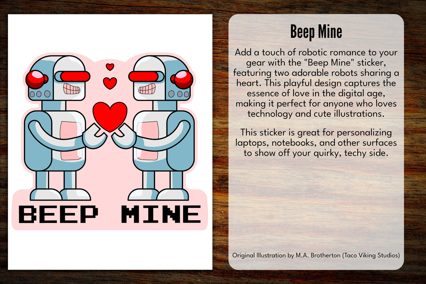 "Beep Mine" Robot Valentine Sticker