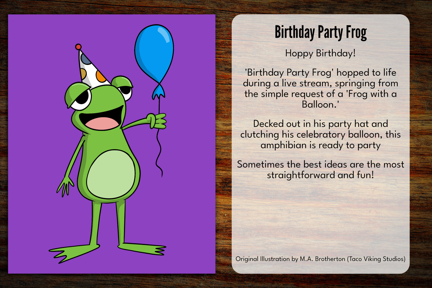 "Birthday Party Frog" Vinyl Sticker