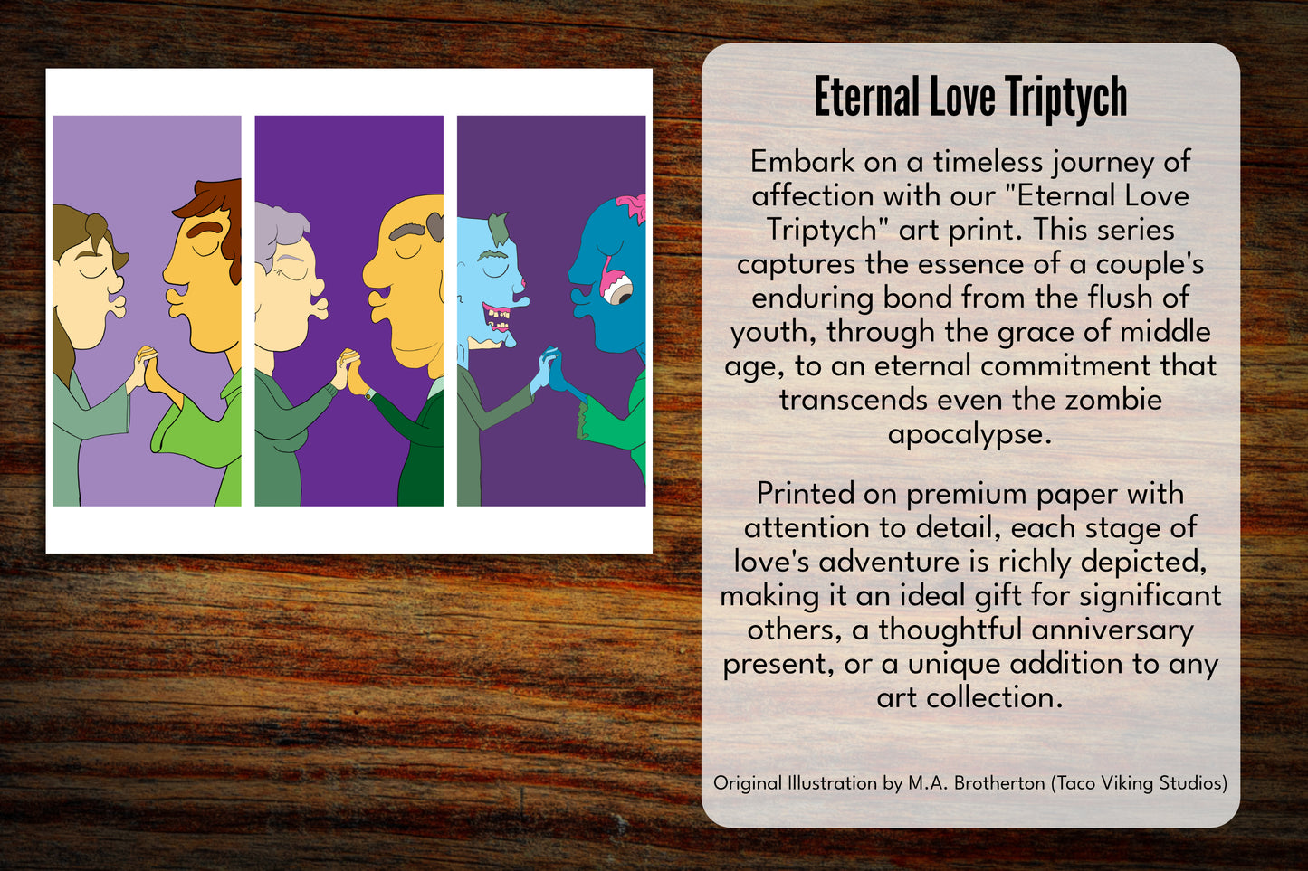 "Eternal Love Triptych" 8x10 Art Print