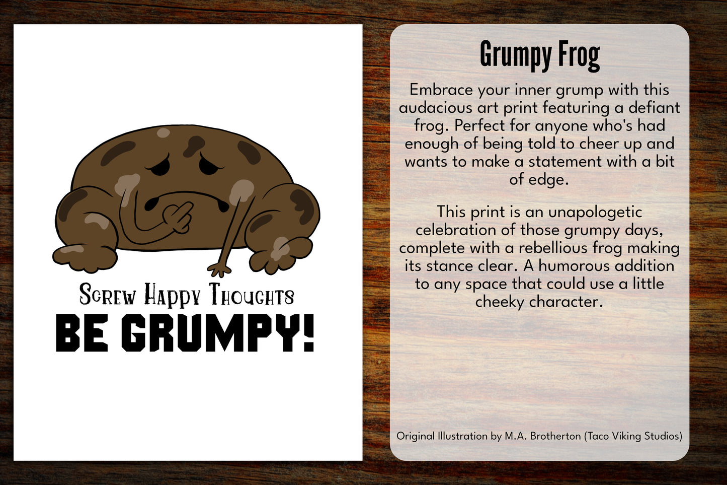 "Grumpy Frog" Vinyl Sticker