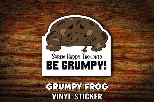 "Grumpy Frog" Vinyl Sticker