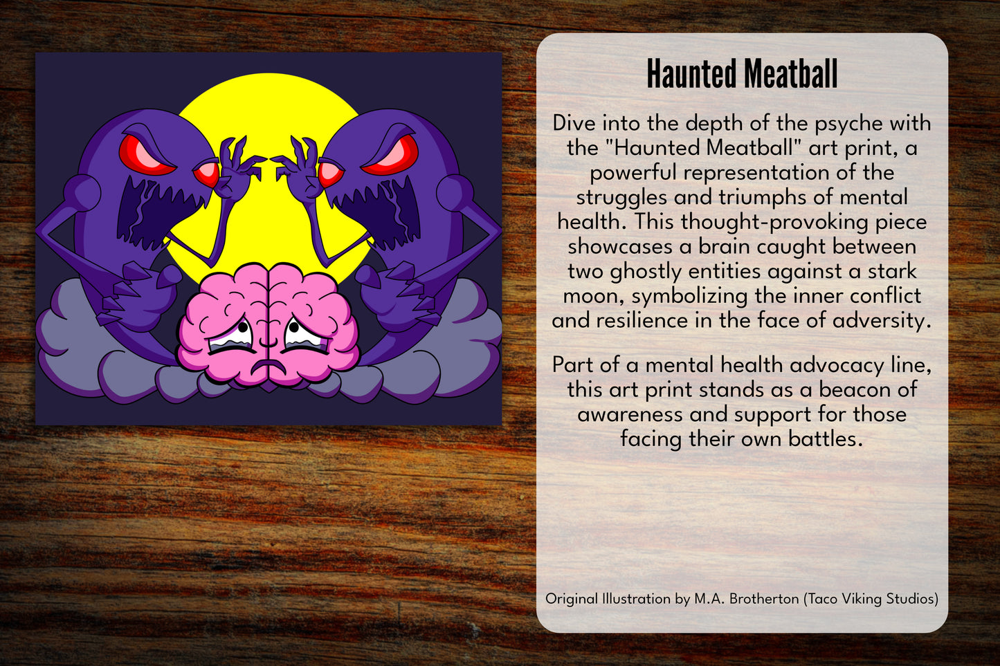 "Haunted Meatball Brain" 8x10 Art Print