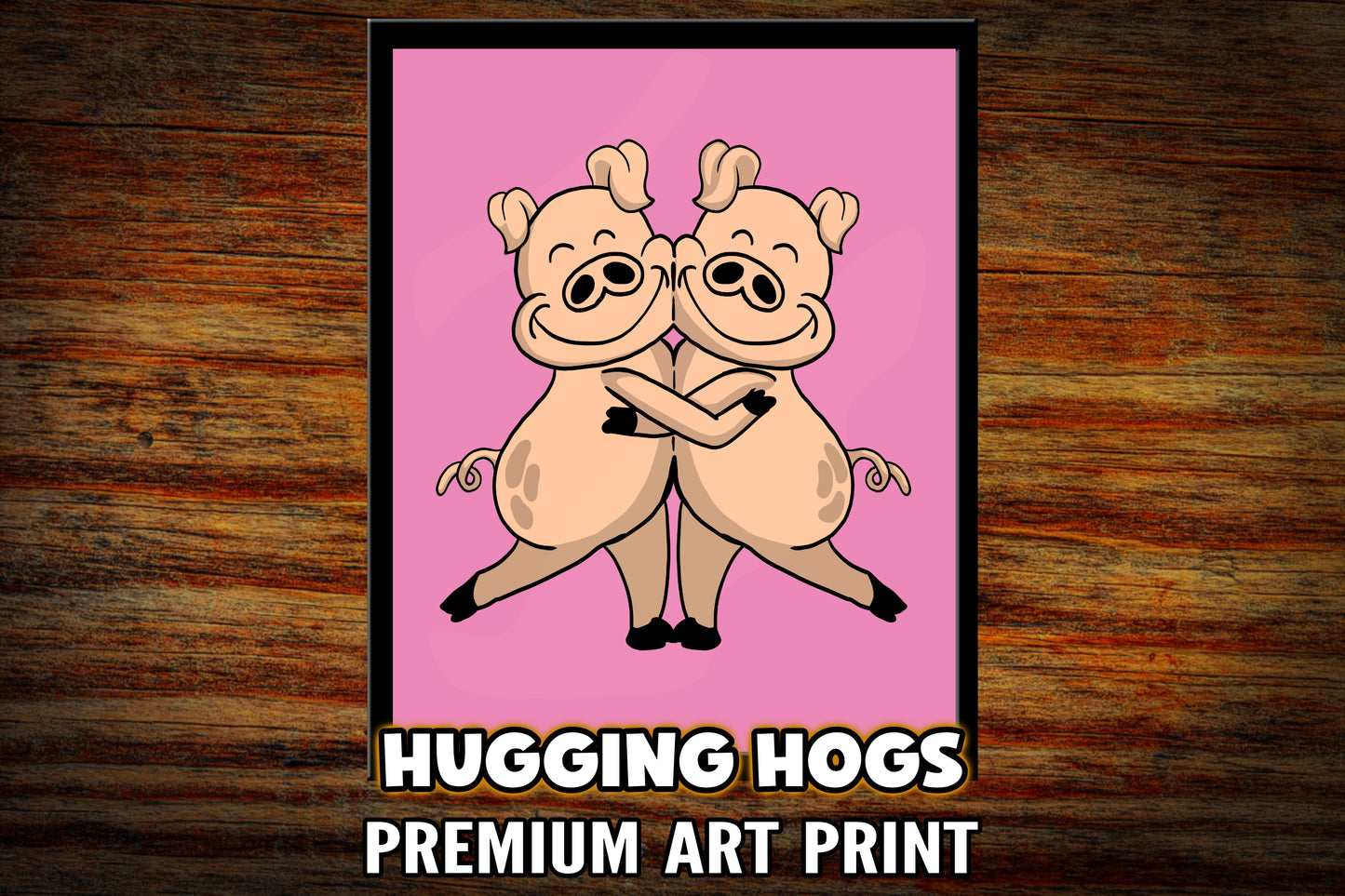"Hugging Hogs" Art Print