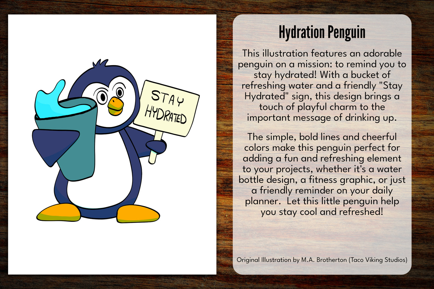 "Hydration Penguin" Vinyl Sticker