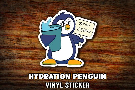 "Hydration Penguin" Vinyl Sticker