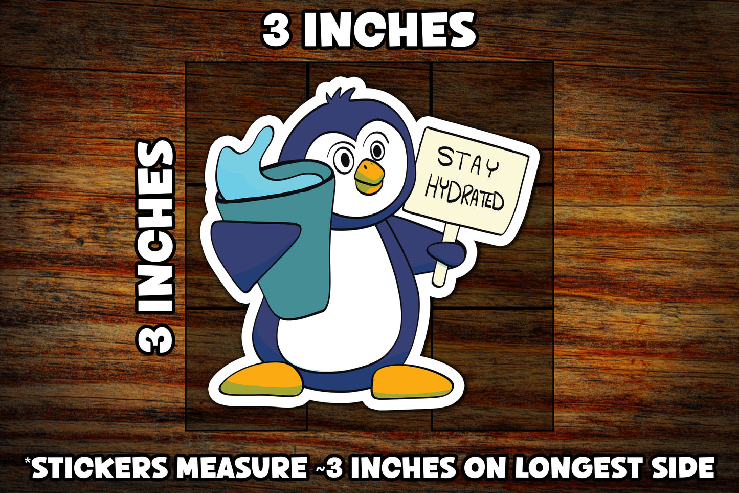 "Hydration Penguin" Vinyl Sticker