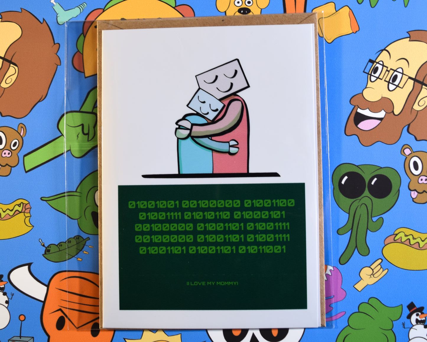 "I love my mommy" Binary Robot Mother's Day Card