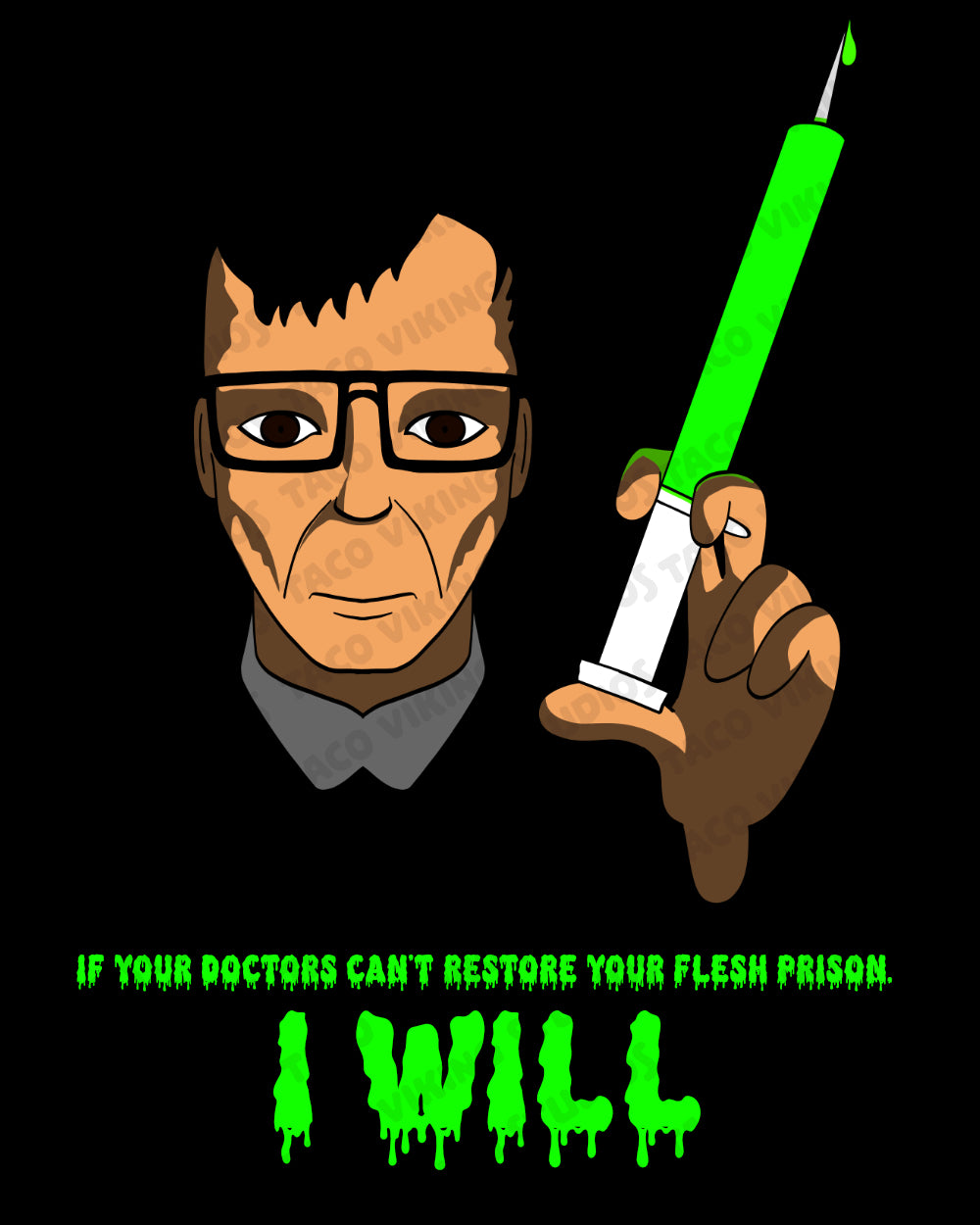 "If Your Doctors Can't Restore Your Flesh Prison, I Will" Get Well Soon Card