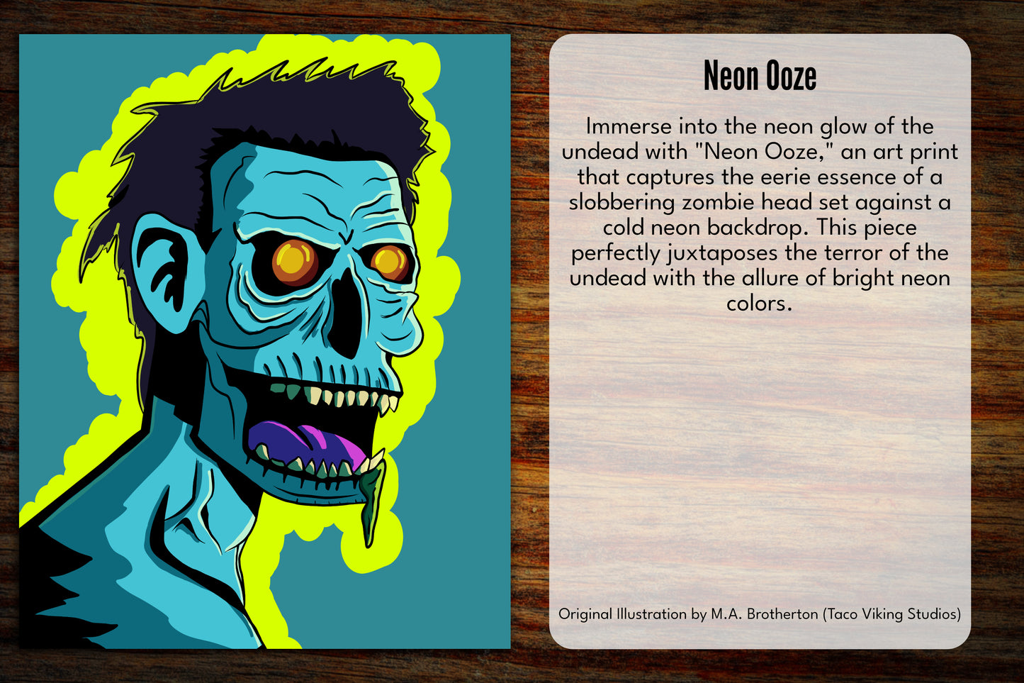 "Neon Ooze" Zombie Art Print