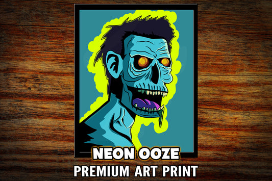 "Neon Ooze" Zombie Art Print