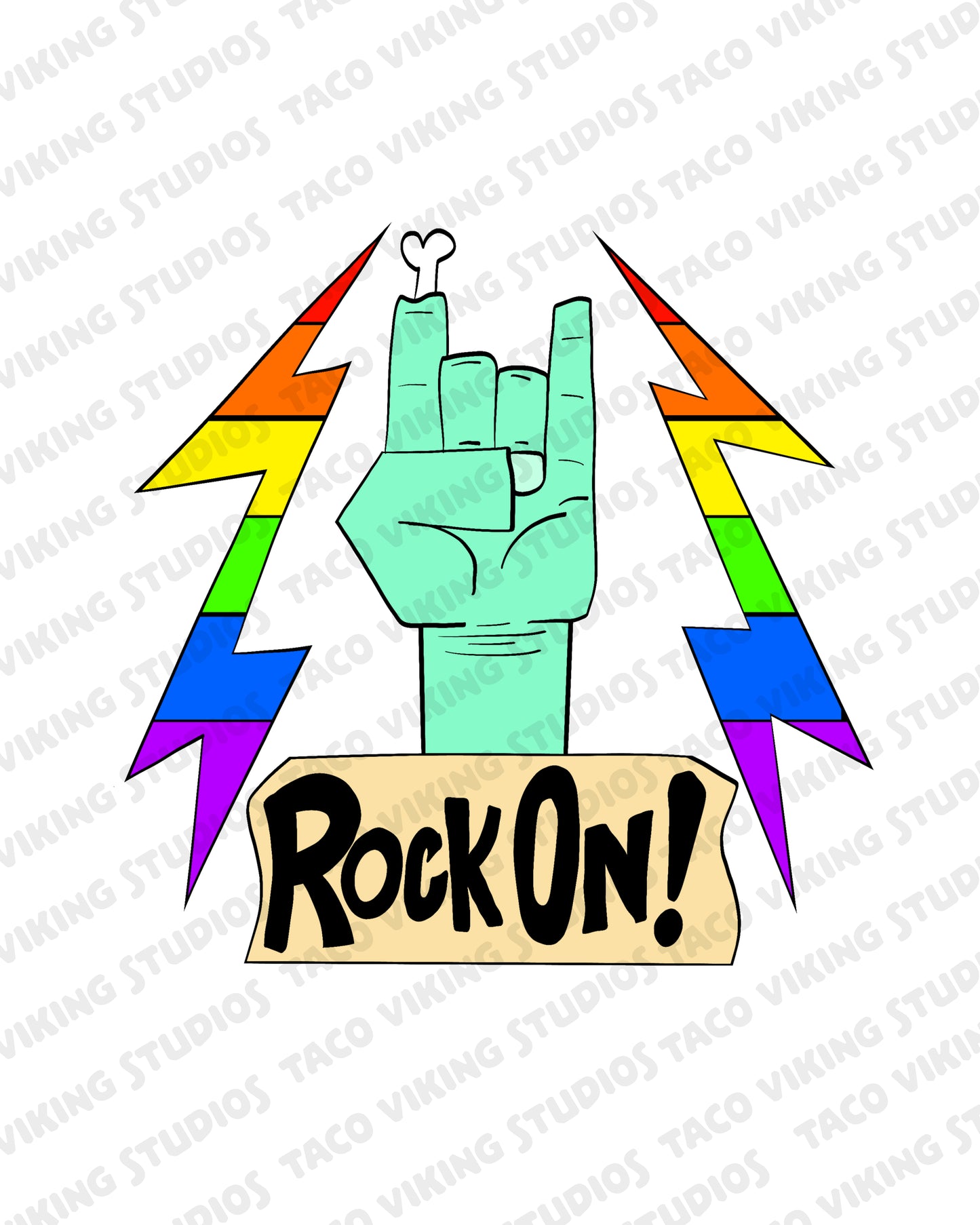 "Rock On" Zombie Hand Art Print