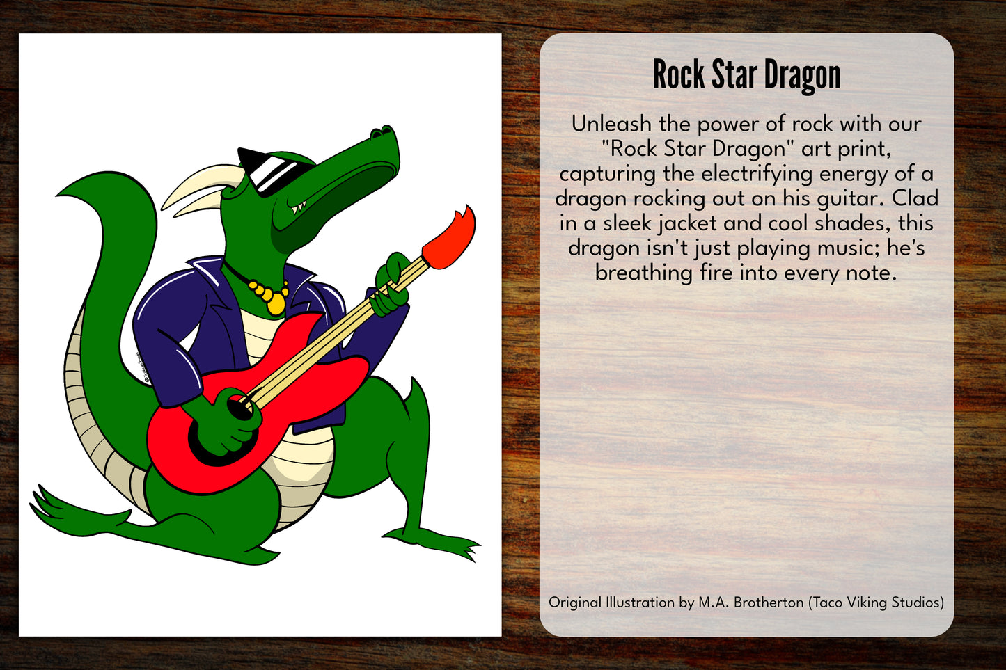 "Rock Star Dragon" Art Print