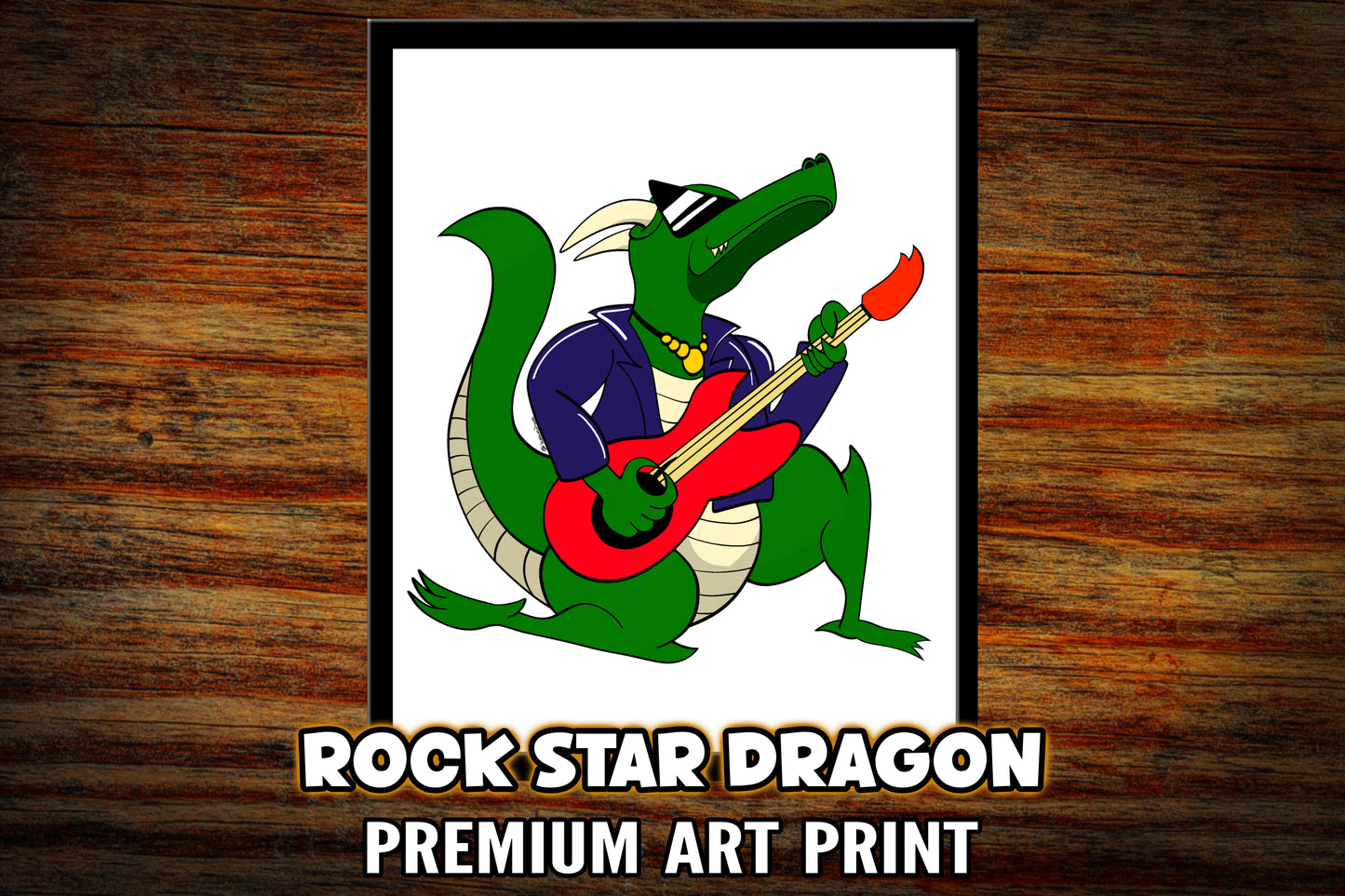 "Rock Star Dragon" Art Print