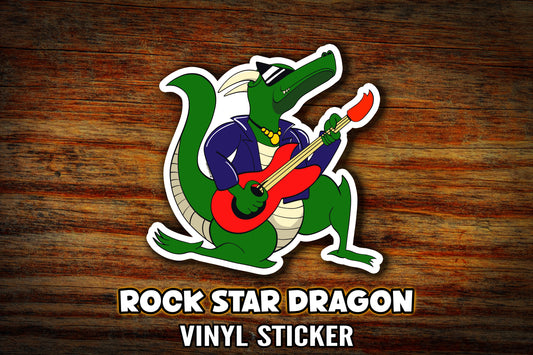 "Rockstar Dragon" Vinyl Sticker
