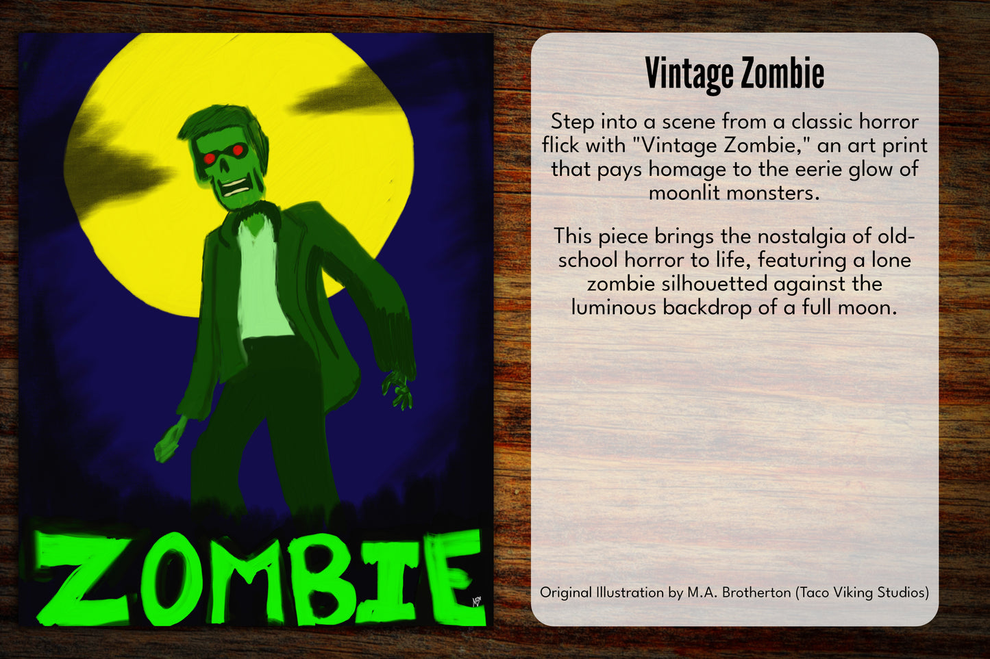 "Vintage Zombie" Art Print