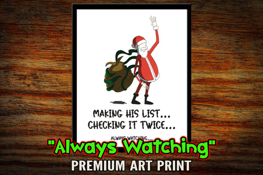 "Slender Santa is Always Watching" - 8x10 Art Print