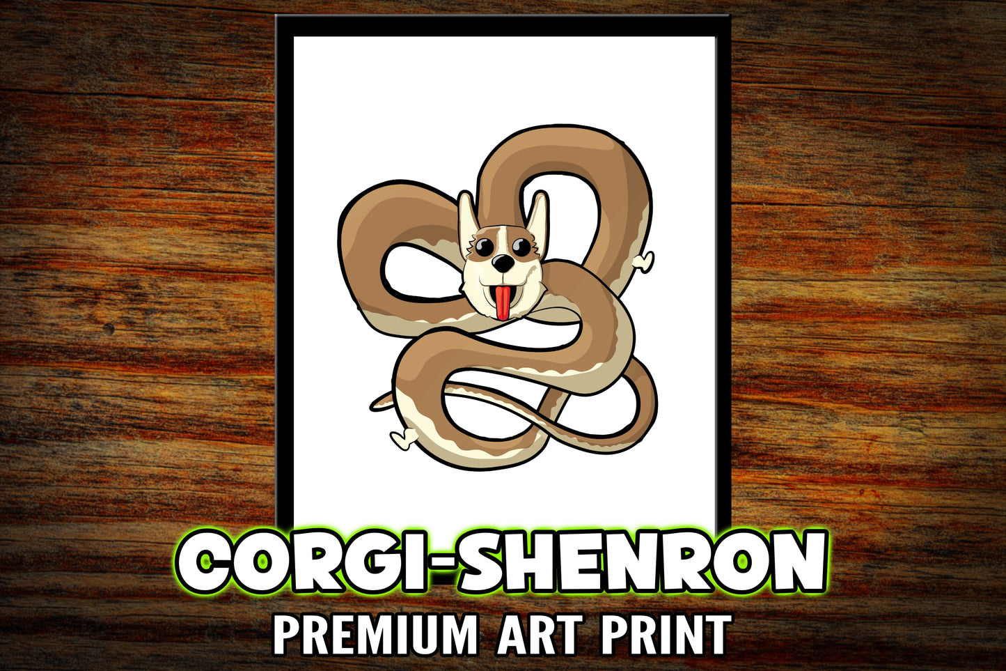 "Corgi-Shenron" Art Print