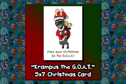 "Krampus the G.O.A.T." 5x7 Christmas Card