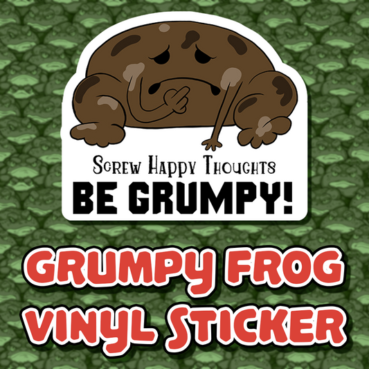 "Grumpy Frog" Vinyl Sticker
