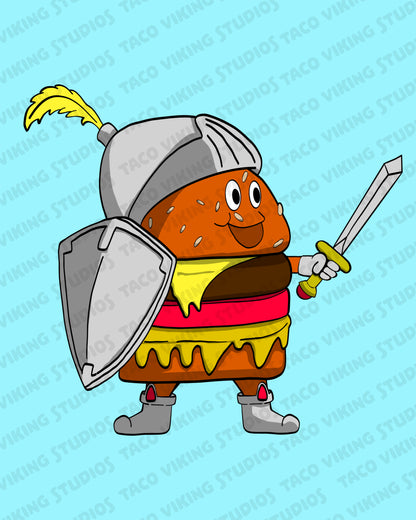 "Burger Knight" Cookout Crusaders 8x10 Art Print