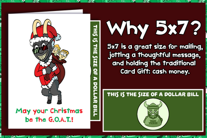 "Krampus the G.O.A.T." 5x7 Christmas Card