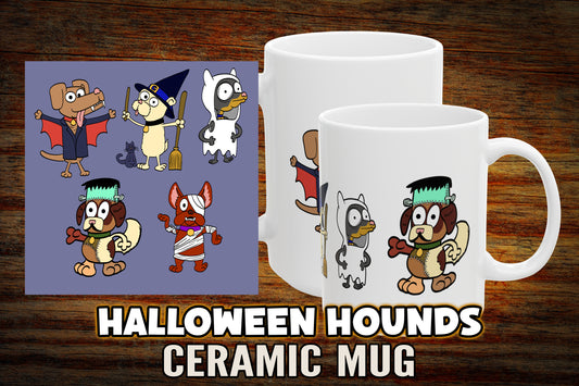 "Halloween Hounds - Puppy Parade" - Ceramic Mug