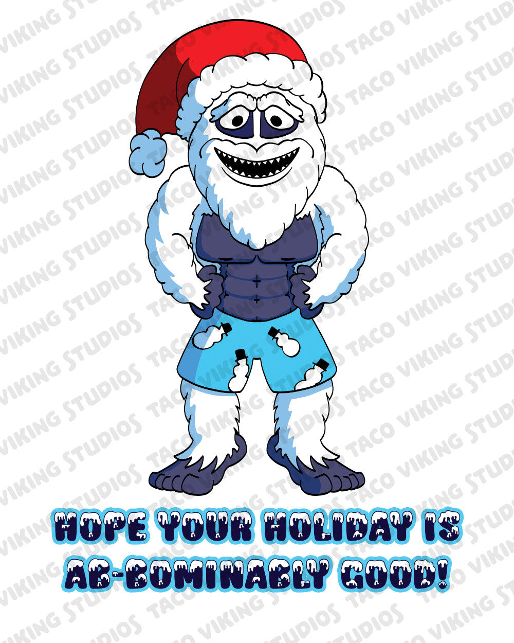 "AB-Bominable Snowman" 5x7 Christmas Card
