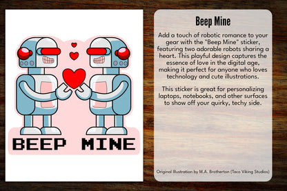 "Beep Mine" Robot Valentine Sticker
